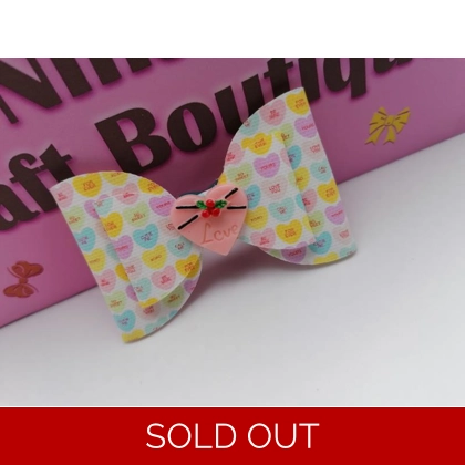 Love Heart Single Hair Bow